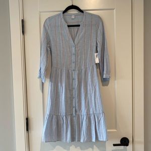 🧡🍁💙👢👡NWT! ADORABLE COTTON LINEN DRESS
